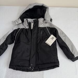 Blue grandure coat. boys black and grey size 3T